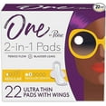 thumbnail image 2 of One by Poise Feminine Pads with Wings (2-in-1 Period & Bladder Leakage Pads for Women), Regular, Regular Absorbency for Period Flow, Very Light Absorbency for Bladder Leaks, 22 Count (Pack of 2), 2 of 10