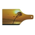 thumbnail image 2 of Tree Cutting Board, Lonely Sunset Tree by the Sea Sun Disappears and Day Fades down Twilight Concept Print, Tempered Glass Cutting and Serving Board, Wine Bottle Shape, Orange, by Ambesonne, 2 of 5