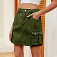 thumbnail image 6 of Riforla Women Skirt Soft Hugging Denim Skirt Elastic Waist Cargo Pocket Denim Skirt Skirt Skirts for Women Green M, 6 of 6