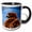 Black/White, variant on 3drose, Alert and at Attention, the Majestic Hawk Constantly Scans the Horizon, 15oz Mug
