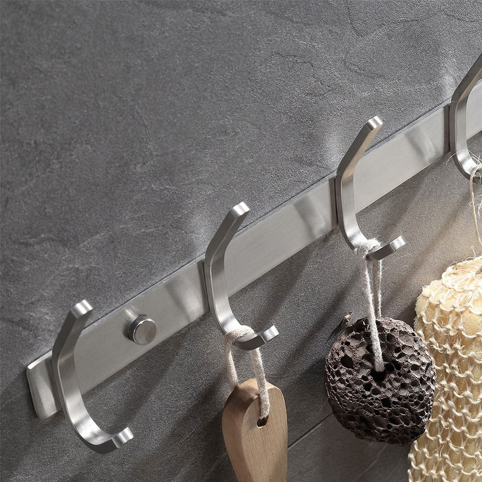Brushed Nickel Coat Rack Wall Mount with 6 Double Hooks for Hanging Heavy Duty Stainless Steel Rustic Coat Hooks Clothes Walmart