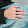 thumbnail image 5 of PAMTIER 6MM Unisex Gay and Lesbian Pride Stainless Steel Fashion Classic Black Sticker Rainbow Ring Personality Homosexuality Black Size 11, 5 of 6