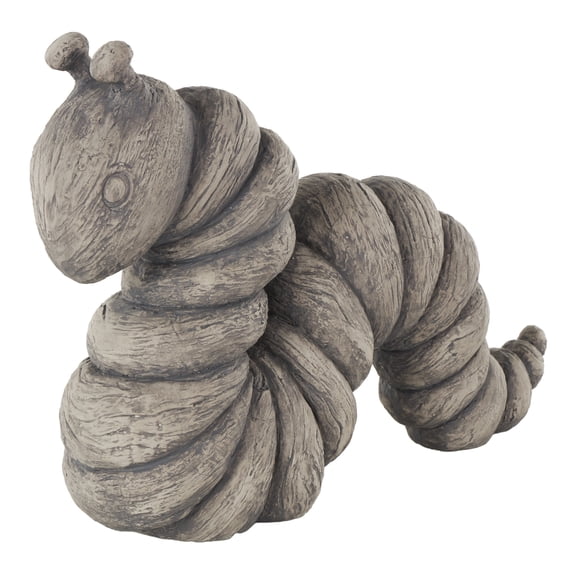 15" x 11" Gray Polyresin Textured Worm Sculpture, by DecMode