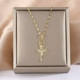 thumbnail image 6 of GKNET Women's Fashion Delicate Jewelry Cubic Zircon Gold Ballet dancer Pendant Necklace 1PC, 6 of 6
