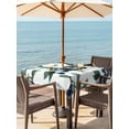 thumbnail image 2 of Blueberry Spring Leaves Outdoor Tablecloth - 60x60 Inch Square Dining Table Cover, Farmhouse Botanical Branches Waterproof Outdoor Table Cloth with Umbrella Hole & Zipper for Picnic/Patio/Party, 2 of 7