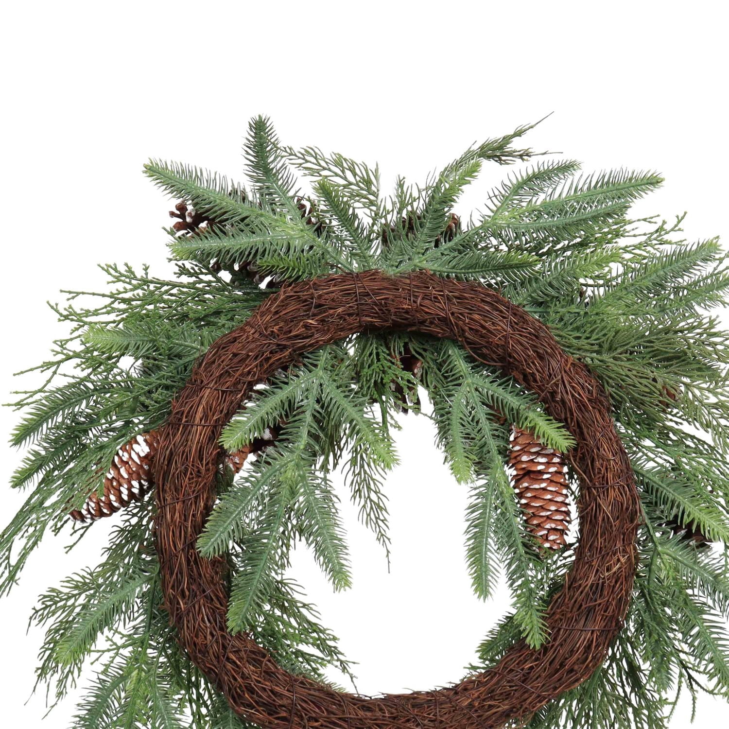 Holiday Time 26" Unlit Pinecone Christmas Wreath - Green