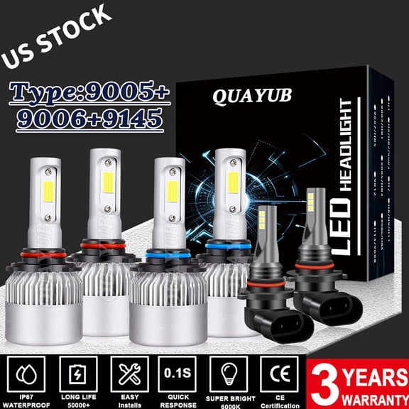 For Ford EXPEDITION 2003-2006 6000K 6X LED Headlight&FogLight Bulbs Combo Kit S2