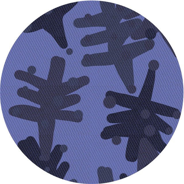 Ahgly Company Machine Washable Indoor Round Transitional Dark Slate Blue Area Rugs, 4' Round