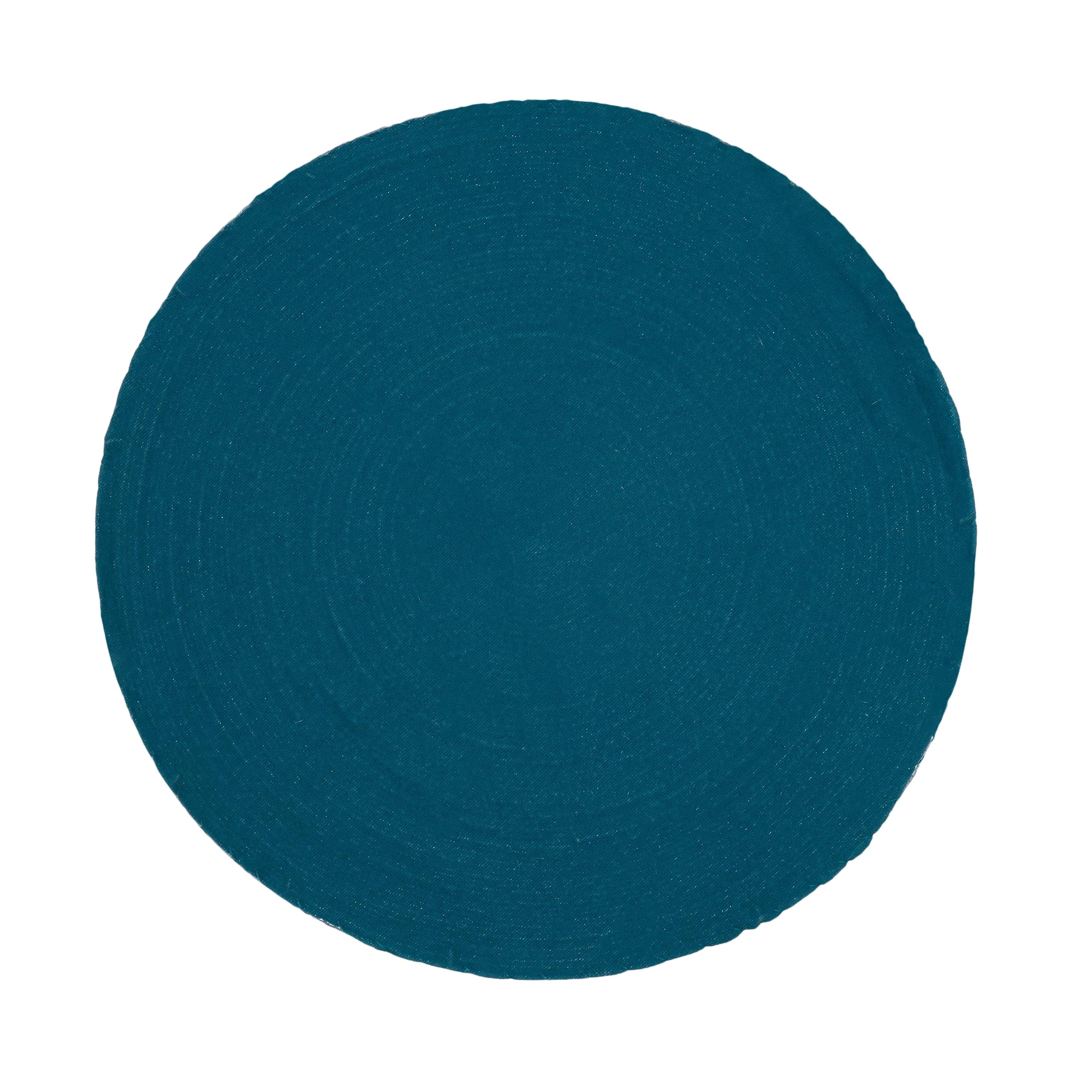 Homebia Designs Farmhouse Beaded Placemats Set of 4-13 Inch Round Handmade Decorative Charger Plates - Elegant Glitz Dinner Table Mats for Dining, Wedding, Kitchen & Party Décor - Sky Blue