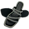 thumbnail image 2 of LAVRA Womens Rhinestone Slides Bling Summer Sandals Strappy Sparkle Sexy Flip Flop, 2 of 4