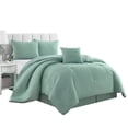 thumbnail image 5 of Lanco Tony Geometric 5 Piece Comforter Set, Mint, Queen, Fill Polyester, Solid, 5 of 6