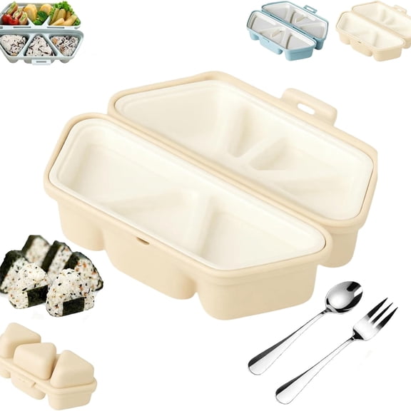 6 in 1 Onigiri Mold Triangle Rice Ball Mold Musubi Press Onigiri Maker Sushi Making Kit Once Quickly Make 6pcs Rice Balls for Lunch and Home DIY