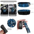 thumbnail image 6 of HUISEFOR 15 Packs Rose Skull Car Seat Cover Full Set Scratch-Resistant with Steering Wheel Cover Seat Belt Cover Air Vent Storage Bag Car Trash Can Rear View Mirror Cover Keychain Coasters, 6 of 7