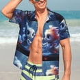 thumbnail image 5 of KLL Men's Hawaiian Shirt Short Sleeve Button Down Beach Shirts-Cute Fish Flower Couple, 5 of 5