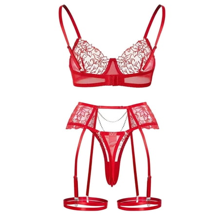 42 H Bras for Plus Size Women Push Up Bra No Underwire Women Sexy Lingerie Sexy Lace Pajamas Hot Embroidery Chain Lace Elegant Underwear Sexy Set