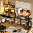 thumbnail image 2 of SEDETA L Shaped Gaming Desk with LED Lights, Pegboard and Drawers, Gaming Desk with Hutch, Computer Desk with Monitor Stand, Storage Shelves, Home Office Desk Corner Desk, Gaming Table, Black, 2 of 9