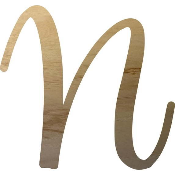 Unpainted Wood Letter (N), Unfinished 16'' tall Small Craft Letter, Paintable