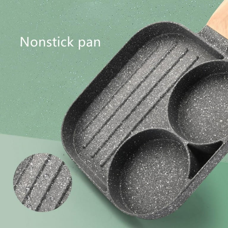 Medical Stone Breakfast Pan,Nonstick 3 Section Frying Pan And Egg Frying Pan  3-Cup, Divided Frying Grill Pan for Egg, Bacon and Burgers, Suitable for  Gas Stove & Induction cooker (3-CUPS) 