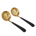 thumbnail image 3 of Soup Spoon, Practical Cooking Spoon, Mirror Polish Ergonomic Handle For Restaurant Home Black Gold, 3 of 8
