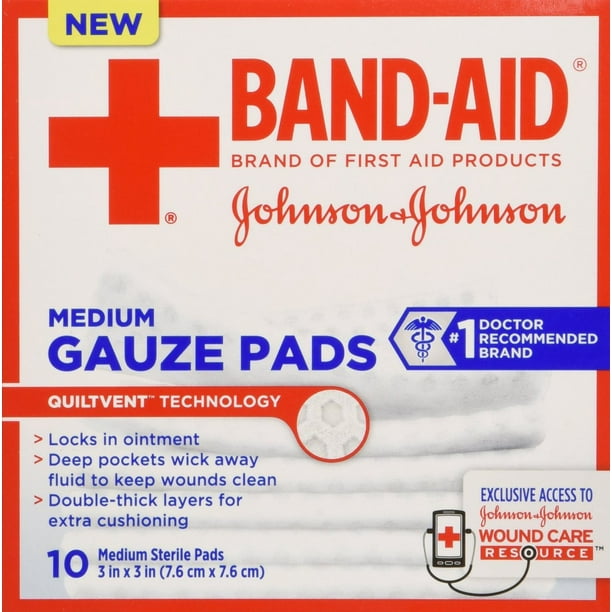 24 PACKS Bandaid First Aid Gauze Pads 3X3 10 ct