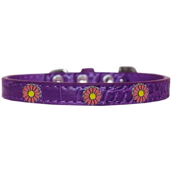 Dog, Puppy  Pet Designer Croc Widget Collar, "Pink Daisies"
