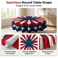 thumbnail image 3 of Patriotic Starburst Round Tablecloth, 2026 New Red White Blue Table Cover for 4th of July Independence Day Memorial Day, Washable Table Cloth Cover for Party Picnic Dinner Decor (70" Round), 3 of 7
