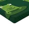 thumbnail image 2 of Ambesonne Funny Fitted Sheet, Frogs in Pond Lily Pad, Full Size, Hunter Green, 2 of 3