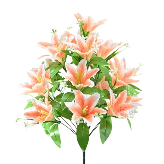 18 Head Lily Artificial Bouquet 50cm Tall D, Realistic Flowers for Wedding Decor Home and Garden DIY Bouquets Hotel Centerpieces, by TINGXIN