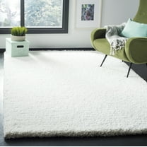 SAFAVIEH Ultimate Smith Solid Plush Polyester Shag Area Rug, Ivory, 4' x 6'