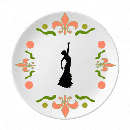 

Folk Dance Performance Dancer Flower Ceramics Plate Tableware Dinner Dish