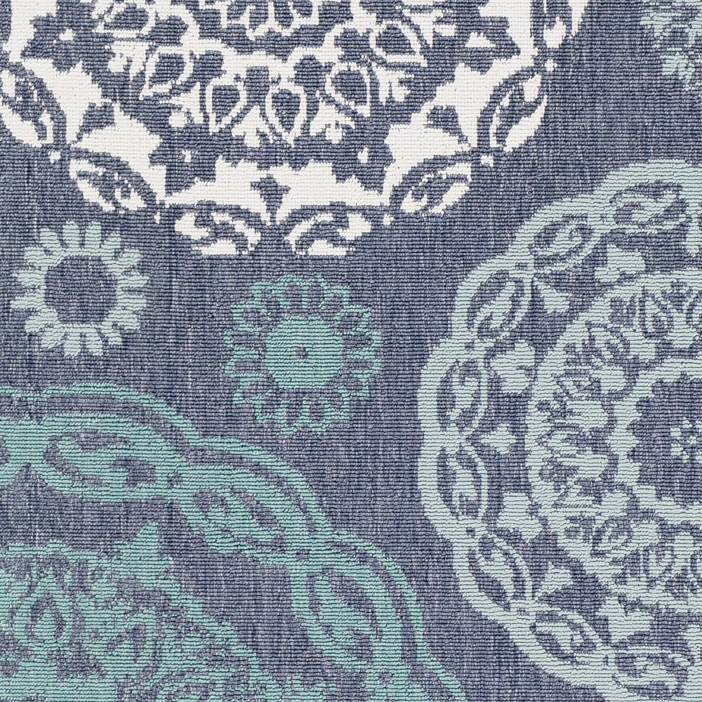 Livabliss Outdoor Rugs, 9x13 Alfresco Cottage Blue Area Rug for Patio, Porch, Deck, Backyard, Waterproof Indoor Outdoor Carpet (8'10" x 12'10")
