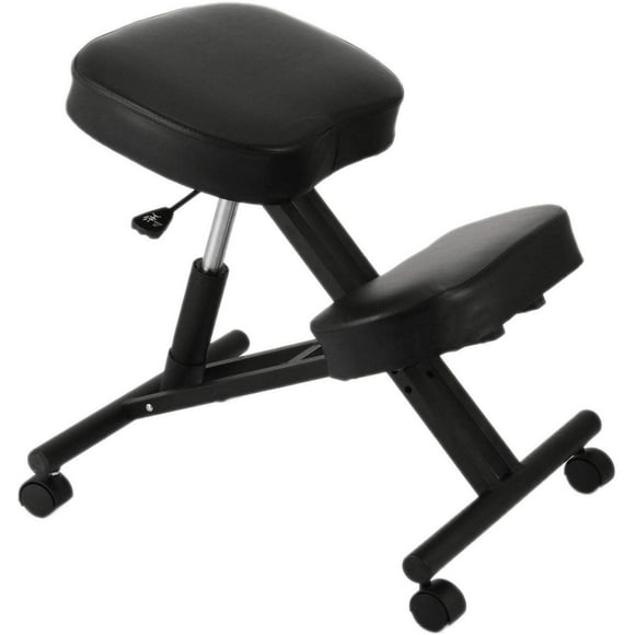 Moustache Ergonomic Kneeling Chair, Height Adjustable Posture Desk Stool with Thick Padded Foam Cushion and Steel Frame for Home, Office