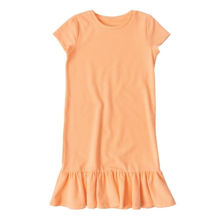 

KIDPIK Girls Cap Sleeve Ruffle Hem T- Shirt Dress Size: 2T - XXL (16)