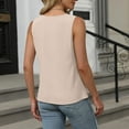 thumbnail image 4 of SOMER Womens Summer Tank Top Loose Fit Dressy Casual Sleeveless Cami Tops Elegant Keyhole Work Shirts, 4 of 7