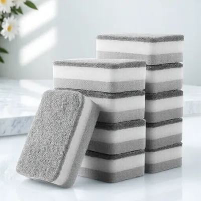BESTOYARD Durable Grey Kitchen Sponges for Pots, Bowls, and More 10Pcs