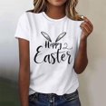 thumbnail image 2 of Mujeres de Manga Corta Tops Casual Nuevo Cuello Redondo Pascua, Ligera Camiseta de Poliéster Spandex, 2 of 4