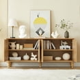 thumbnail image 5 of LKTART 63" Walnut Wood Sideboard Buffet Cabinet with Storage, Kitchen Credenza Accent Console Table with Roman Legs, Ash Veneer Dovetail Tri Natural, 5 of 7