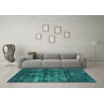 thumbnail image 3 of Ahgly Company Indoor Square Oriental Turquoise Blue Industrial Area Rugs, 4' Square, 3 of 4