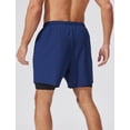 thumbnail image 3 of FEOYA Quick Dry Men's 2 in 1 Running Shorts Male Workout Gym Athletic Shorts Training Shorts Compression Liner Lightweight Outdoor Activewear with Phone Pocket S Blue, 3 of 7