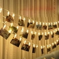 thumbnail image 3 of Aodebiao LED String Lights with 10 Bulbs Battery Operated Hanging Photo Clips for Indoor Decor Party Wedding Home Decoration Warm White RGB Remote Control, 3 of 6