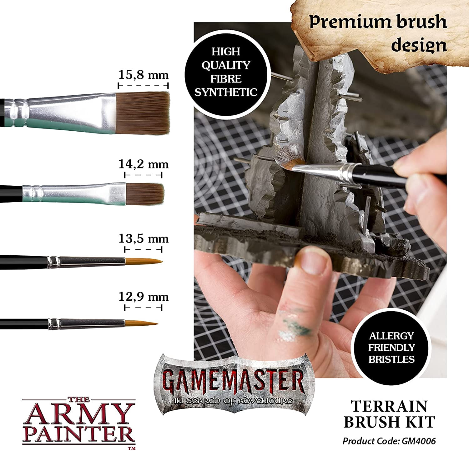 Army Painter, The Gamemaster Terrain Brush Kit New