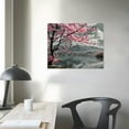 thumbnail image 4 of PRATYUS  Japanese Mount Fuji Canvas Wall Art Black and White Cherry Blossom Picture Painting Decor for Home Office Bedroom Living Room Decor Frame 20x16in, 4 of 6