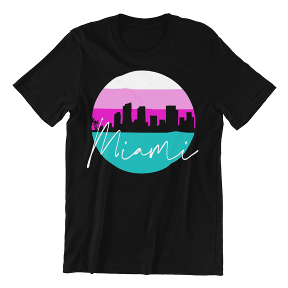 Cypher Sage Miami South Beach Skyline Shirt - Mens Heavy Cotton Tee Shirt