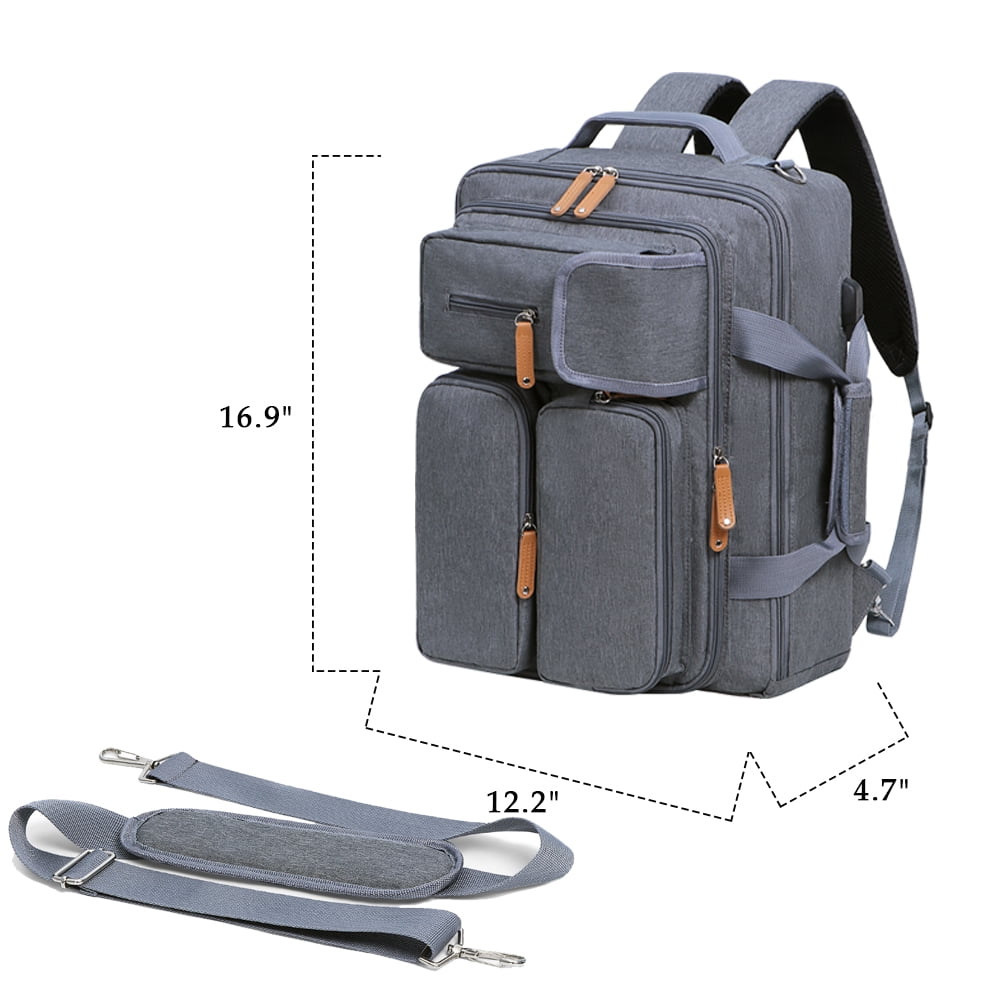 Baby Diaper Backpack - Large Capacity Waterproof Nappy Bag with Insulated Pockets and 14-inch Laptop Compartment, Large Daypack Business Weekender Luggage Backpack for Momm Dad （Grey)