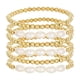thumbnail image 1 of Pulsera de estilo sencillo con perlas de imitación y costura de cuentas redondas geométricas de estilo frío para mujer, 1 of 5
