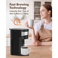 thumbnail image 4 of SIFENE Mini cafetera instantánea de una sola porción, una taza para K Pod y café molido, máquina de café en cápsulas con ventana de agua y recordatorio de descalcificación (negro), 4 of 5