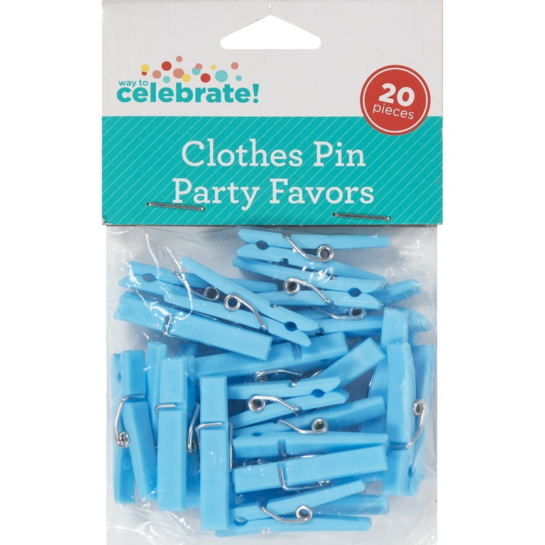 Mini Blue Clothespins, 100 Pack 1.25” Inch Clothes Pins Plastic Baby  Shower Favors, Party Game Scatter Decorations, DIY Baby Boy Gender Reveal  Parties