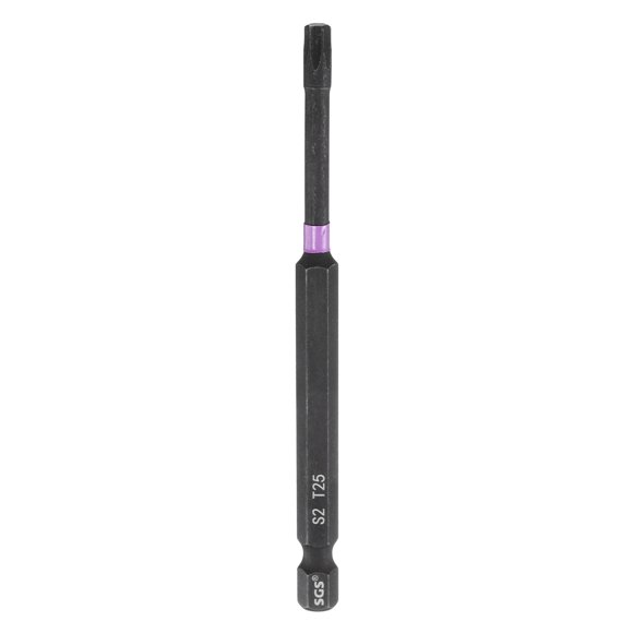Punta de destornillador de impacto Torx T25 Uxcell 1/4" Punta hexagonal 4" de largo magnética sin agujero