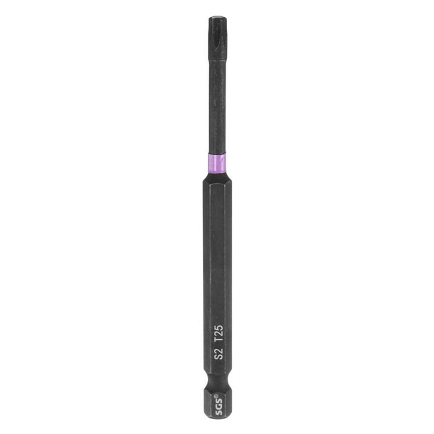 Punta de destornillador de impacto Torx T25 Uxcell 1/4" Punta hexagonal 4" de largo magnética sin agujero