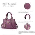 thumbnail image 4 of Sac à Main pour Femmes Poignées Supérieures Sac à Bandoulière Sac à Main Classique pour Femmes, Violet, 4 of 7